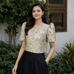 Modern Filipiniana in a jacquard fabric